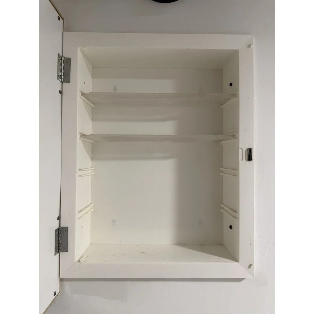 Retro MCM Vintage Style Gold Framed Bathroom Medicine Cabinet Mirror White 16x22